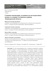 Сосновые насаждения, созданные на постагрогенных почвах в условиях Гатчинского района Ленинградской области