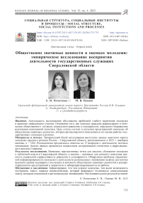 Общественно значимые ценности в оценках молодежи: эмпирическое исследование восприятия деятельности государственных служащих Свердловской области