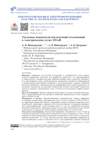 Удельные показатели последствий отключений в электрических сетях 110 кВ