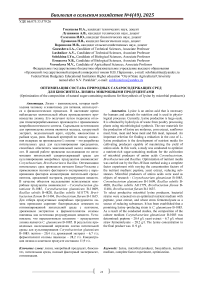 Оптимизация состава природных сахаросодержащих сред для биосинтеза лизина микробными продуцентами