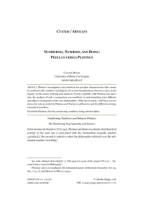 Numbering, Numbers, and Being: Proclus versus Plotinus