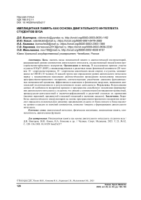 Имплицитная память как основа двигательного интеллекта студентов вуза