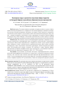 Культурные коды и ценностно-смысловая сфера студентов из Западной Африки в российском образовательном пространстве