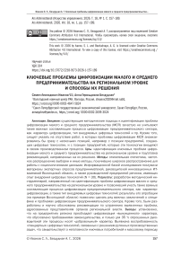 Ключевые проблемы цифровизации малого и среднего предпринимательства на региональном уровне и способы их решения
