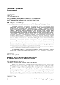 Средства реализации негативной вежливости в английской и чувашской лингвокультурах