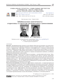 Забайкальская идентичность: стереотипы в структуре регионального самосознания