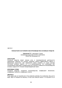 Показатели состояния и воспроизводства основных средств