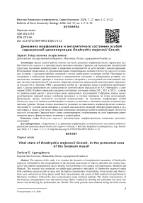 Динамика морфометрии и виталитетного состояния особей сарыкумской ценопопуляции Onobrychis majorovii Grossh