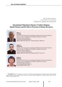 International migration in Russia’s northern regions: Spatial patterns and the role in provision of human resources