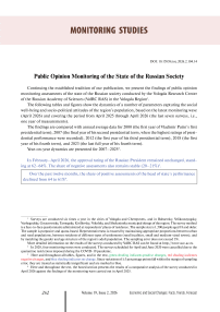 Public Opinion Monitoring of the State of the Russian Society