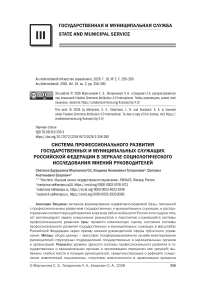 Система профессионального развития государственных и муниципальных служащих Российской Федерации в зеркале социологического исследования мнений руководителей