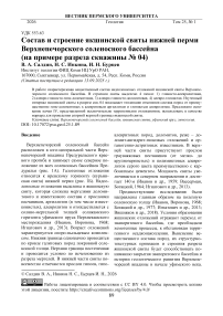 Состав и строение Якшинской свиты нижней перми Верхнепечорского соленосного бассейна (на примере разреза скважины № 04)