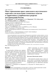 Опыт применения кросс-дипольного акустического каротажа для выделения газоносных пластов в терригенных и карбонатных разрезах месторождений России