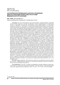 Алгоритм интегрированного контура управления диагностическим процессом и ресурсами медицинской организации