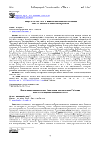 Changes in the land cover of Absheron and southeastern Gobustan under the influence of desertification processes
