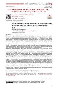 Роль образной схемы «контейнер» в вербализации концепта «сюлэм» ‘сердце’ в удмуртском языке