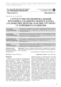 Структурно-функциональный потенциал национального парка «Ладожские шхеры» как инструмент устойчивого развития