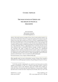 The war councils of Xerxes and the origins of political philosophy