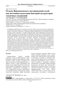 Отходы Верхнекамского месторождения солей как источники выделения бактерий-деструкторов токсичных соединений