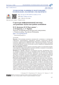 Структура информационной системы для решения задачи настройки комбайнов