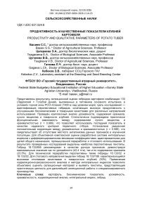 Продуктивность и качественные показатели клубней картофеля