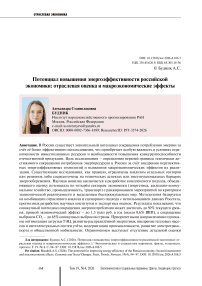 Потенциал повышения энергоэффективности российской экономики: отраслевая оценка и макроэкономические эффекты