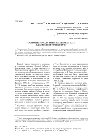 Бронзовые зеркала из могильника Бай-Даг-1 в долине реки Ээрбек в Туве