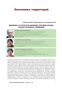Динамика и структура внешней торговли Крыма: анализ основных тенденций