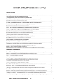 Перечень статей, опубликованных в 2017 году