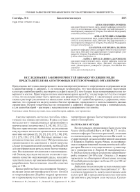 Исследование закономерностей биоаккумуляции меди представителями автотрофных и гетеротрофных организмов