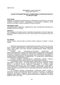 Анализ производственного травматизма в Орловской области за 2000-2013 годы