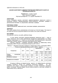 Анализ налогового администрирования земельного налога в Орловской области