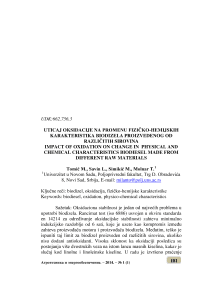 Impact of oxidation on change in physical and chemical characteristics biodiesel made from different raw materials