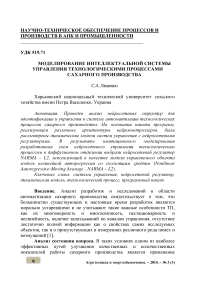 Моделирование интеллектуальной системы управления технологическими процессами сахарного производства