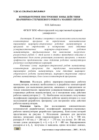 Компьютерное построение зоны действия шарнирно-стержневого робота манипулятора