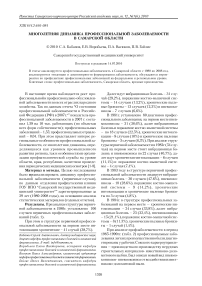 Многолетняя динамика профессиональной заболеваемости в Самарской области
