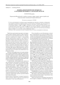 Медико-демографические процессы и трудовой потенциал Самарской области