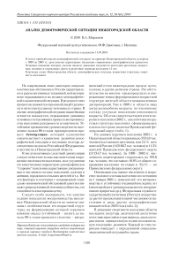 Анализ демографической ситуации Нижегородской области