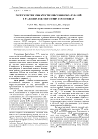 Риск развития злокачественных новообразований в условиях военного типа техногенеза