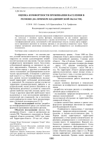 Оценка комфортности проживания населения в регионе (на примере Владимирской области)