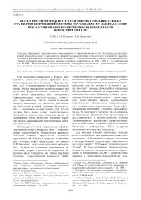 Анализ преемственности государственных образовательных стандартов непрерывной системы образования по целеполаганию при формировании компетентности безопасности жизнедеятельности