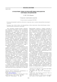 Субъектные типы взаимодействия менеджеров торговых предприятий