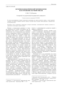 История психиатрической терминологии как отражение научной мысли