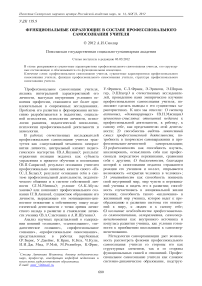 Функциональные образующие в составе профессионального самосознания учителя