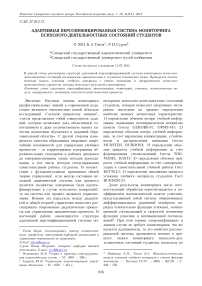 Адаптивная персонифицированная система мониторинга психолого-деятельностных состояний студентов