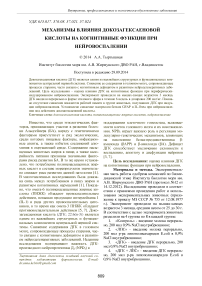 Механизмы влияния докозагексаеновой кислоты на когнитивные функции при нейровоспалении