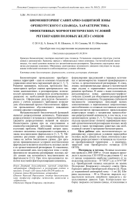 Биомониторинг санитарно-защитной зоны Оренбургского газзавода. Характеристика эффективных морфогенетических условий регенерации половых желёз самцов