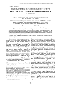 Оценка влияния загрязнения атмосферного воздуха города Улан-Батора на заболеваемость населения