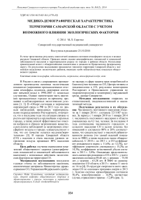 Медико-демографическая характеристика территории Самарской области с учетом возможного влияния экологических факторов