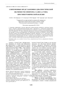 Современные представления о диагностической значимости симптома Салюса-Гунна при гипертонической болезни